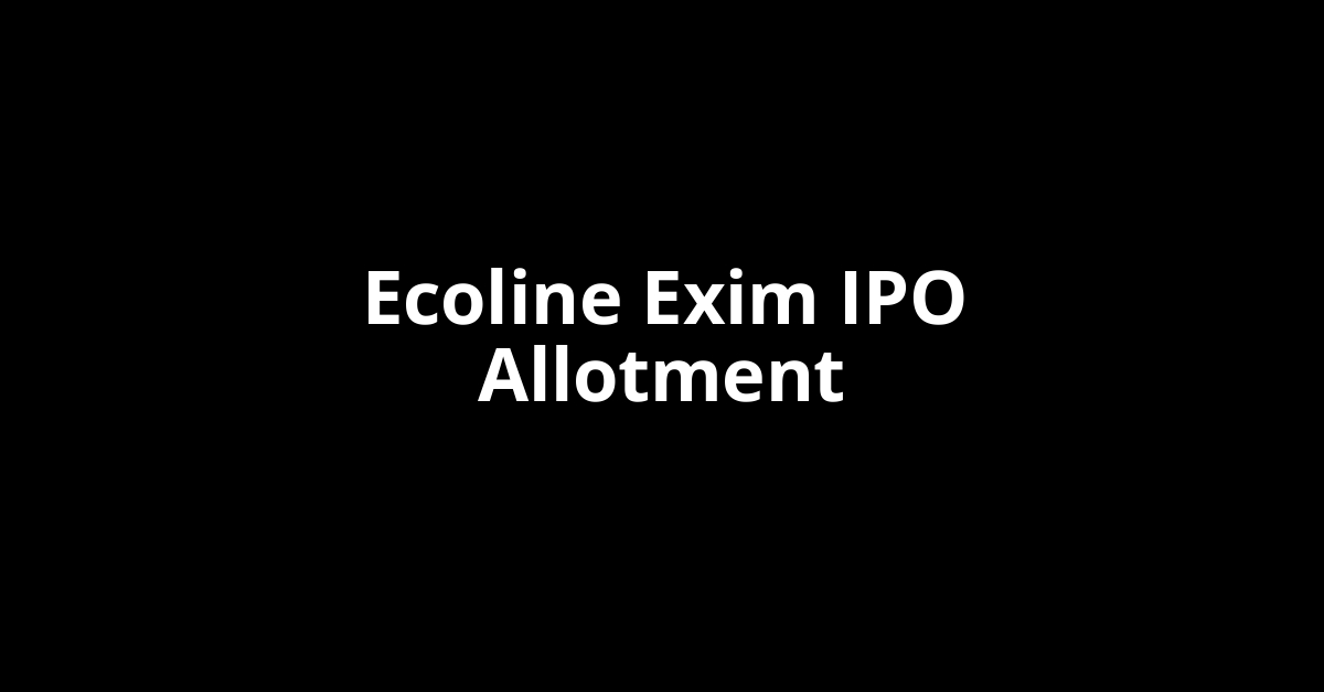 ecoline exim ipo allotment