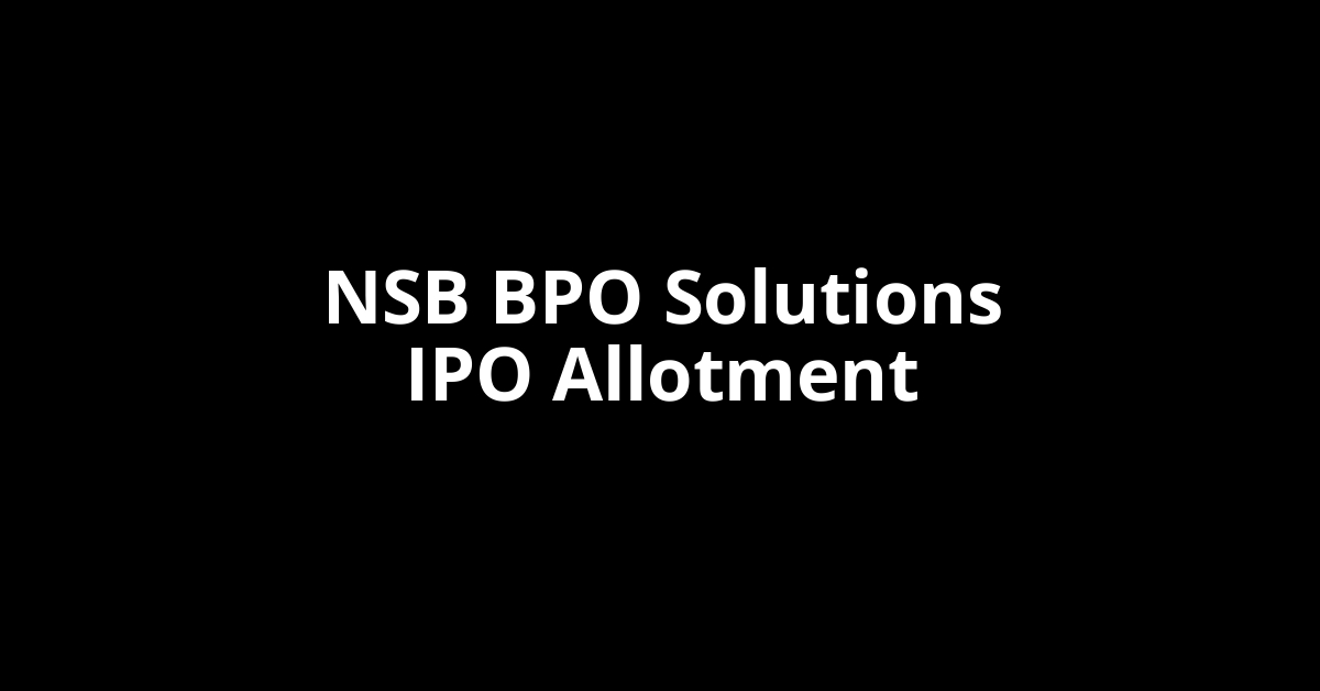 nsb bpo solutions ipo allotment