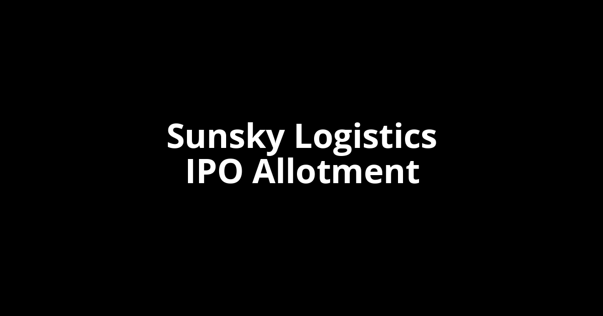 sunsky logistics ipo allotment