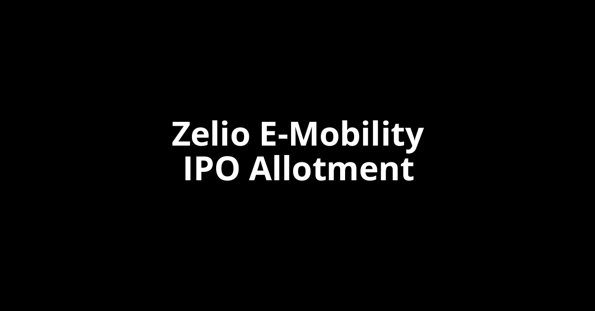 zelio e mobility ipo allotment