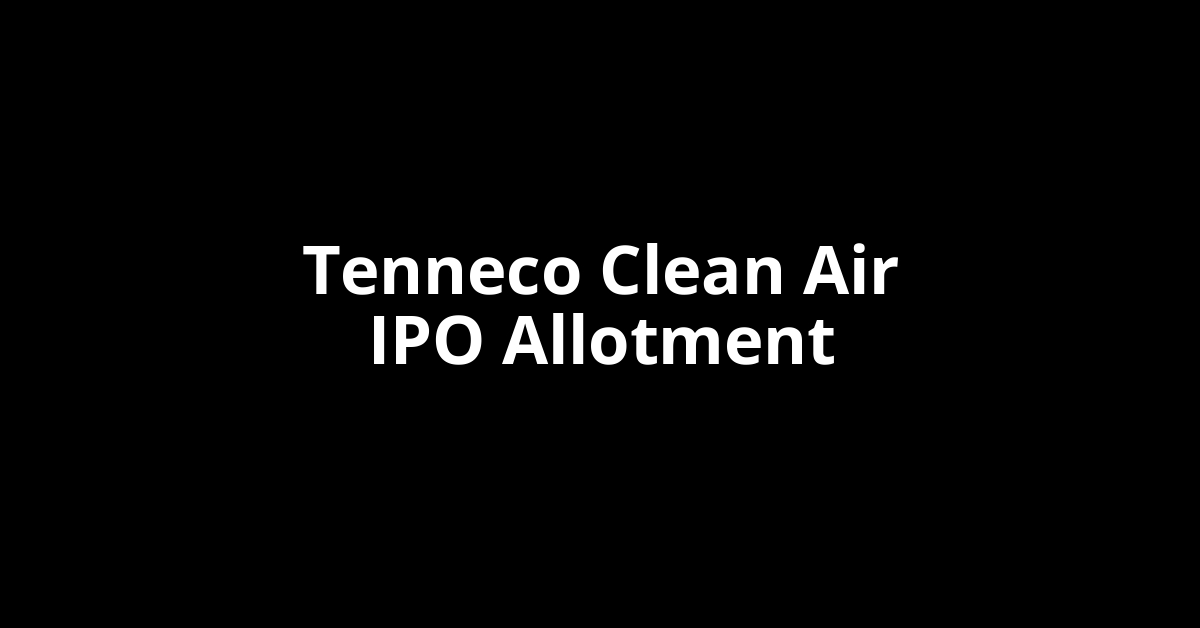 tenneco clean air ipo allotment