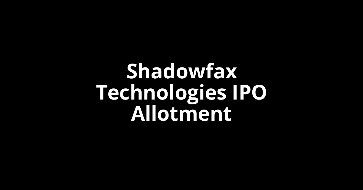 shadowfax technologies ipo allotment