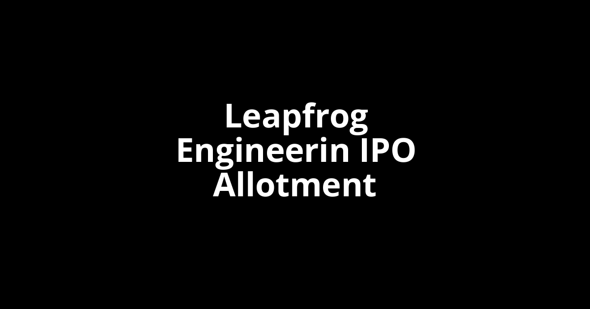 leapfrog engineerin ipo allotment
