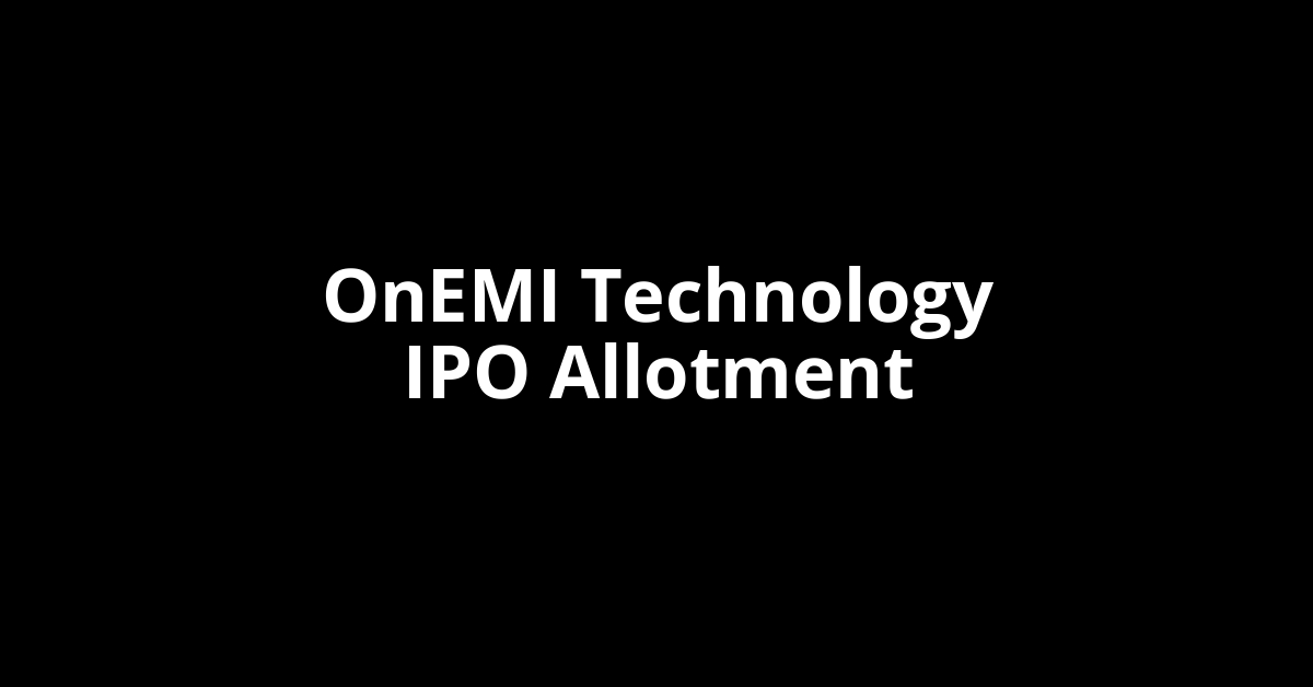 onemi technology ipo allotment