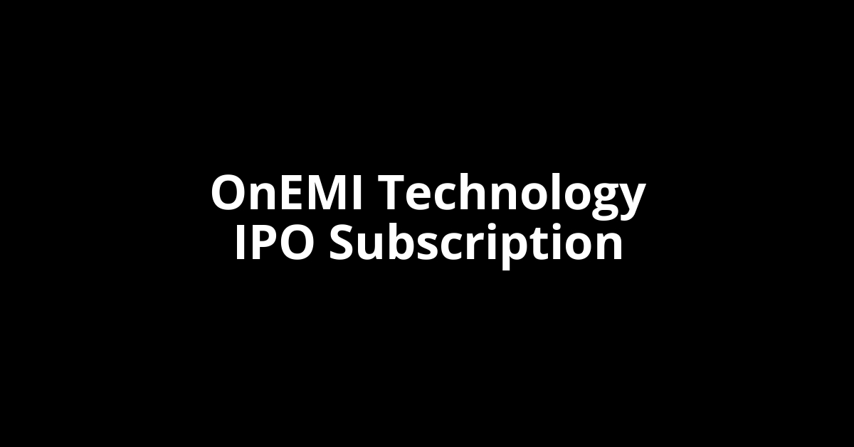 onemi technology ipo subscription