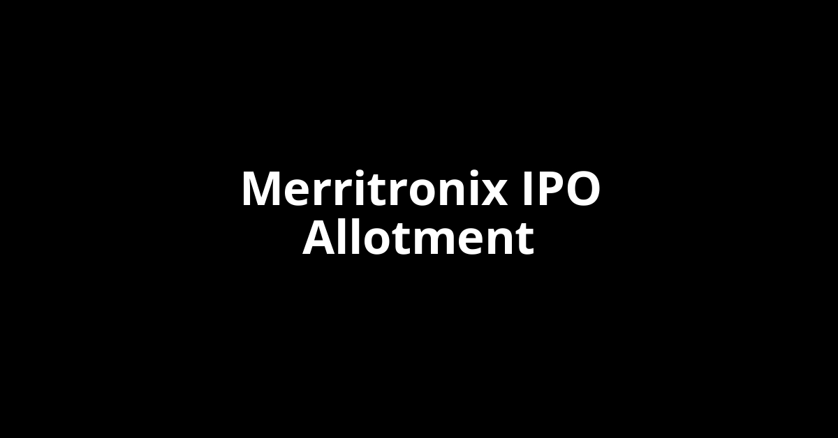 merritronix ipo allotment