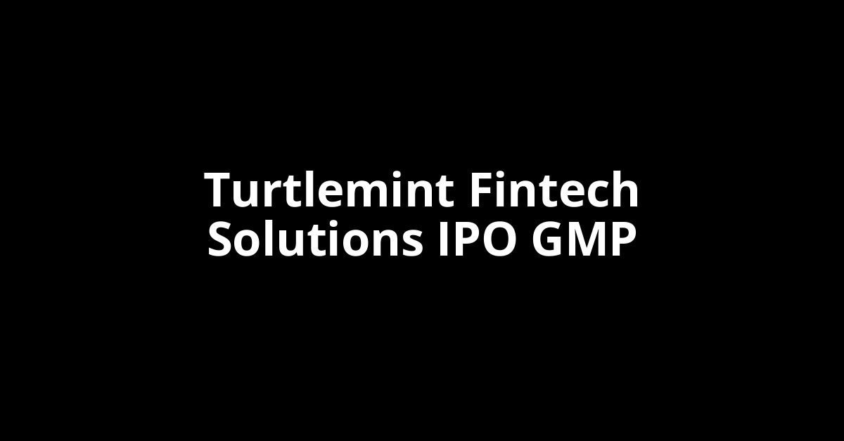 turtlemint fintech solutions ipo gmp