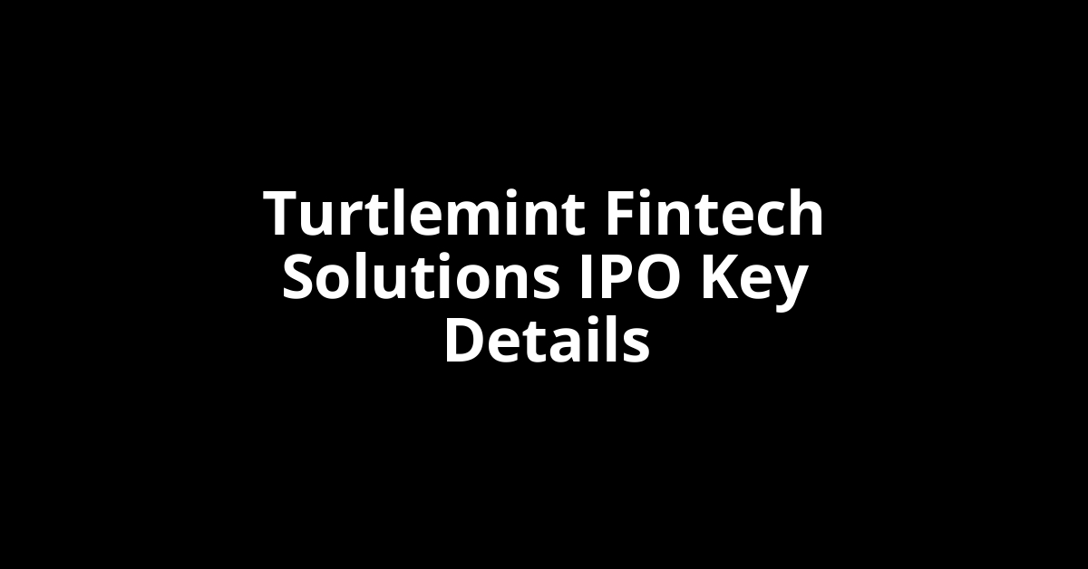 turtlemint fintech solutions ipo key details