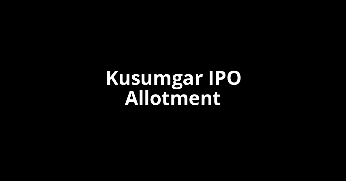 kusumgar ipo allotment