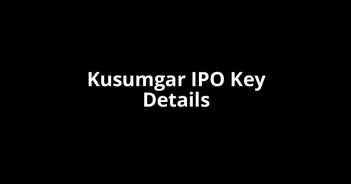 kusumgar ipo key details