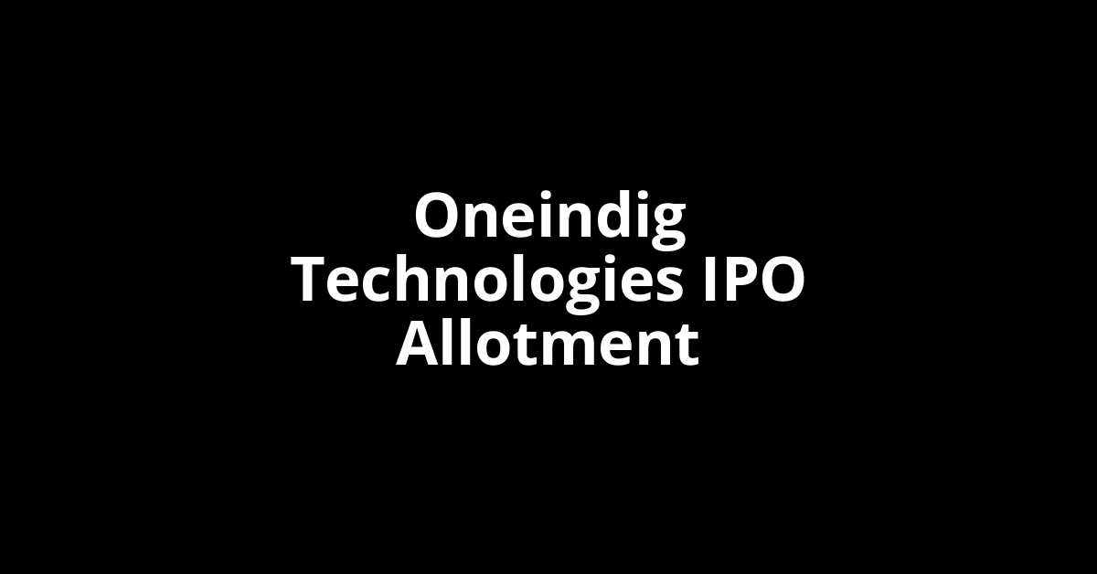 oneindig technologies ipo allotment