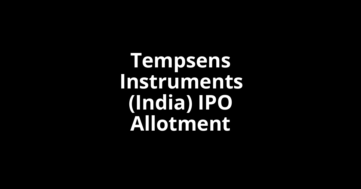 tempsens instruments (india) ipo allotment