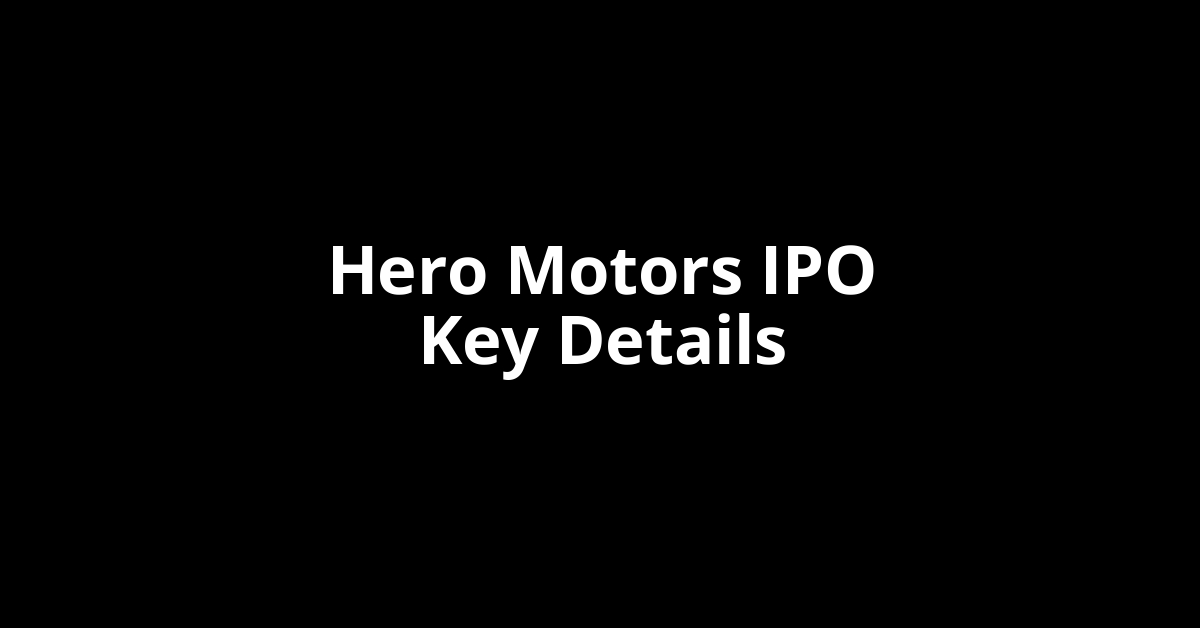 hero motors ipo key details