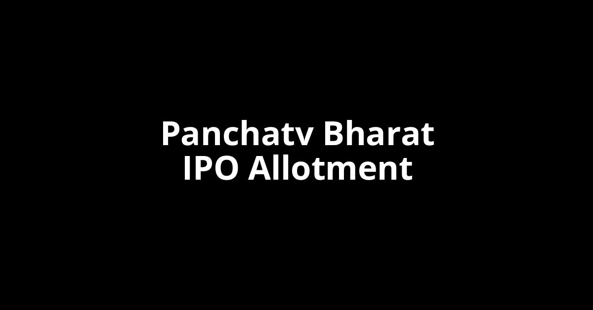 panchatv bharat ipo allotment