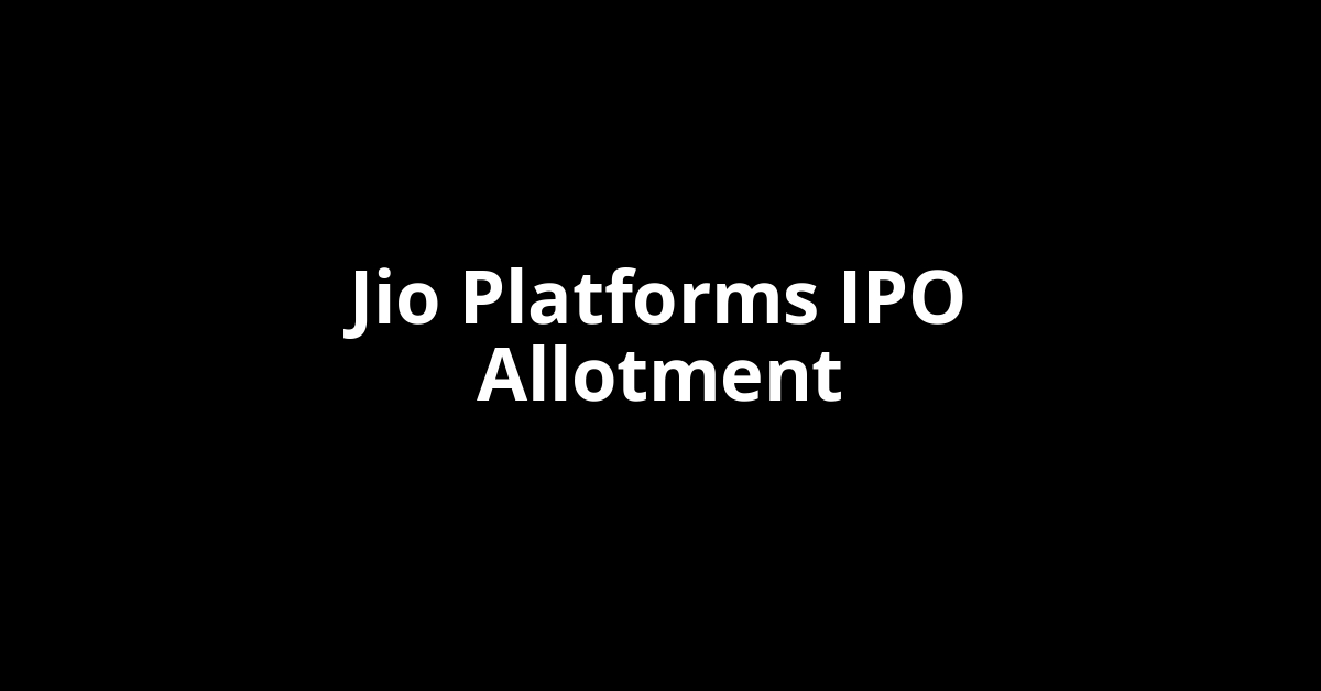 jio platforms ipo allotment