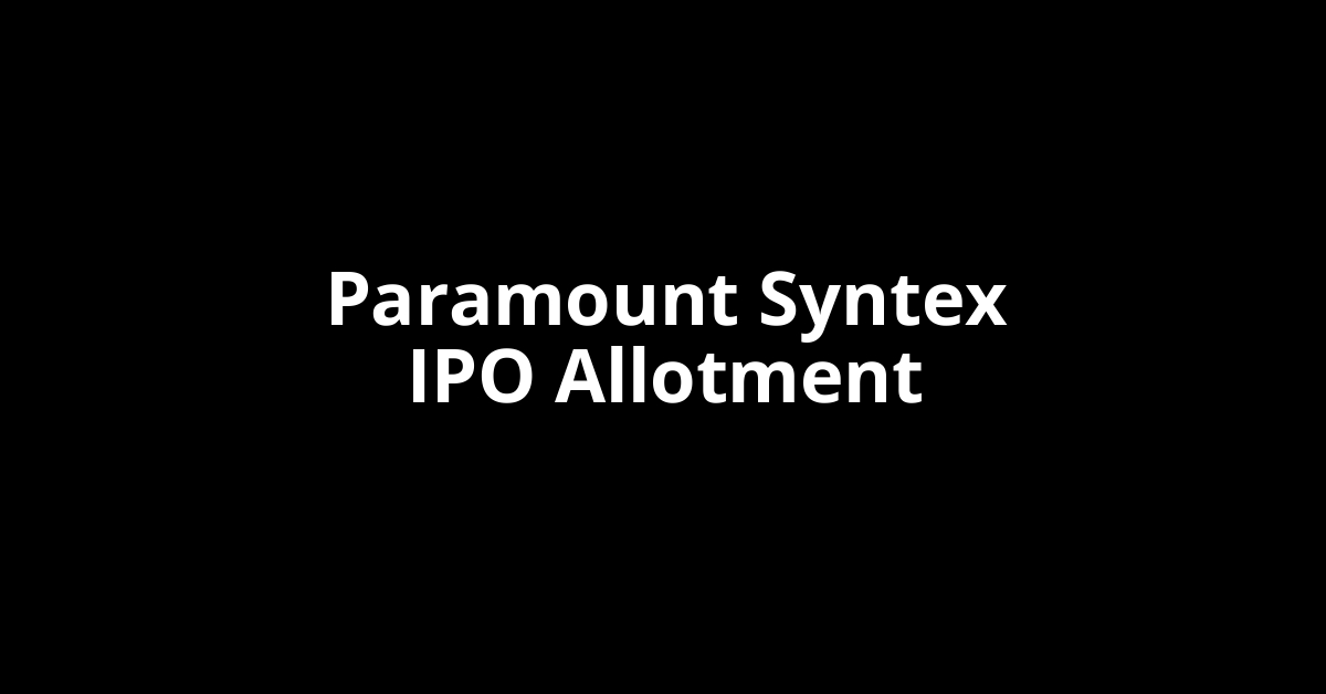 paramount syntex ipo allotment